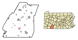 Location of Garrett in Somerset County, Pennsylvania