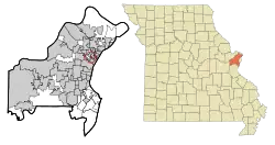 Location of Greendale, Missouri