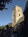 The West tower of church, Talbot Village.