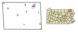 Location of Susquehanna Depot in Susquehanna County, Pennsylvania.