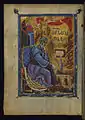 Evangelist Matthew Seated Dipping Pen in Inkwell, 1262