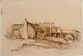 Tank Stream, Sydney, 1842, John Skinner Prout 18 x 26&nbsp;cm. watercolour (sepia wash) State Library of New South Wales