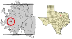 Location of Westover Hills in Tarrant County, Texas