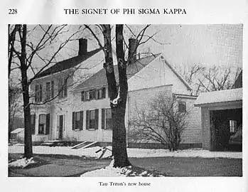 ΦΣΚ's Tau Triton chapter, at Baldwin-Wallace College, circa 1952