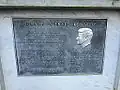 The memorial's plaque