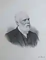 Steel engraving by William Fraser, ARIBA, dated about 1890 of his father, The Reverend William Fraser, who served as minister of the Free Church of Scotland in Lochgilphead, Scotland, from December 1861 to June 1892. Private Collection.