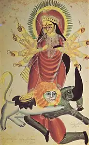 Durga and Mahishasura, c. 1880.