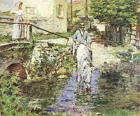 Père Trognon and His Daughter at the Bridge, (1891)