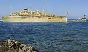 The passenger ship Transilvania in Constanța in 1967, built in 1938 at the shipyard Burnmeister-Wain in Copenhagen, Denmark