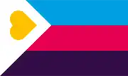 Polyamorous community flag, created by Red Howell in 2022. This design was selected from four designs via an online poll conducted by the PolyamProud blog in November 2022.