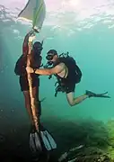 Filling a lift bag