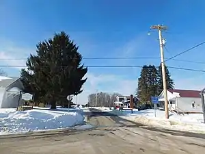 The village of Scandia in Elk Township from State Route&nbsp;1013.