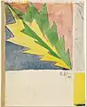 Brush and watercolor drawing with inverted tree motif, 1911