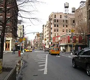 Looking north towards Grand Street
