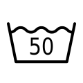 Wash at or below 50&nbsp;°C (122&nbsp;°F) (US, 3 dots, ●●●)