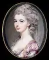 Watercolor on ivory portrait miniature of a lady, 1782, 5.1 x 4.1 cm, Cincinnati Art Museum
