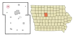 Location of Clare, Iowa