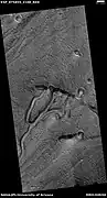 Wide view of small channels in Kasei Valles, as seen by HiRISE under HiWish program  This image was named HiRISE picture of the day.
