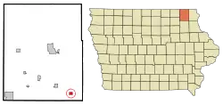 Location of Castalia, Iowa