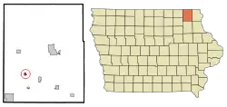 Location of Spillville, Iowa