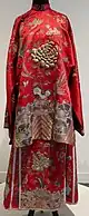 Woman's wedding costume from China, an aoqun.  c. 1900.