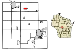 Location of Auburndale in Wood County, Wisconsin.