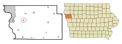 Location of Bronson, Iowa
