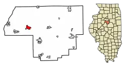 Location of Metamora in Woodford County, Illinois.