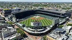A photograph of a baseball diamond