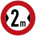 Verbot für Fahrzeuge über angegebene tatsächliche BreiteWidth Limit (including wing mirrors)