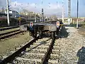 Goods wagon with German end of train signal&nbsp;[de]