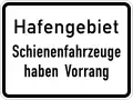 Port area (rail traffic has priority)
