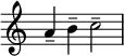 {
\override Score.TimeSignature #'stencil = ##f \relative c'' {
a4-- b-- c2--
}
}