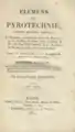 Elémens De Pyrotechnie, title page, 1811