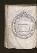 A page from the 1575 book "Astrolabium" depicting an astrolabe. Masha'Allah Public Library Bruges&nbsp;[nl] Ms. 522