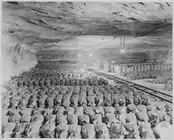 The 90th Division discovered this Reichsbank wealth, SS loot, and Berlin museum paintings that were removed from Berlin during World War II, 15 April 1945. Source: NARA-540134, American Commission For the Protection and Salvage of Artistic and Historic Monuments In War Areas (06/23/1943&nbsp;– 06/30/1946).