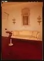 Marlborough-leg camel-back sofa (c. 1766), Cliveden, Germantown, Philadelphia. Possibly made for Governor John Penn.