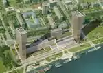 Project Riverside - East birds-eye view